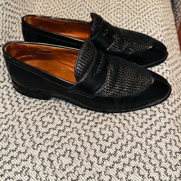Allen Edmonds Leyland Woven Penny Loafers Split Toe Leather Shoes. - Picture 2 of 12